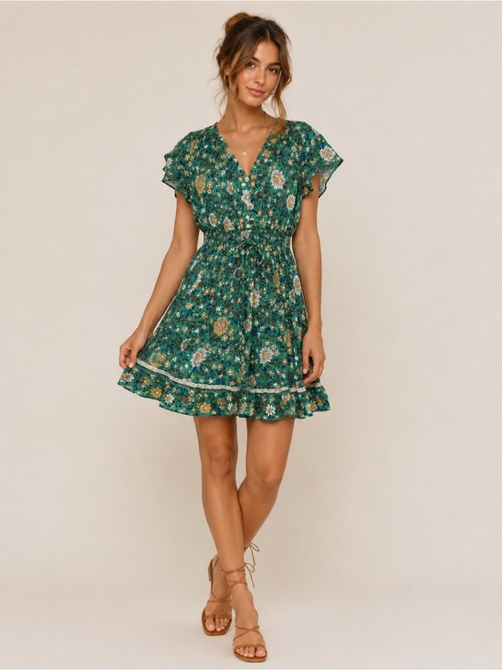 Dresses & Skirts - Boho Floral Mini Dress| Size Medium